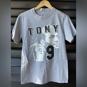 Vintage Spurs Tony Parker Short Sleeve T-shirt Grey Small